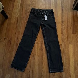 Zara Black Baggy Low-Rise Jeans